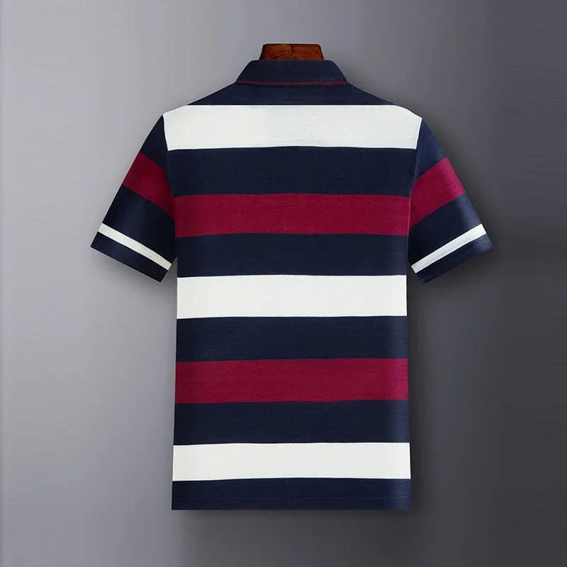 New Men's Casual Knitted Short Sleeve Polo Shirt